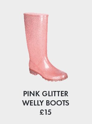 Pink Glitter Welly Boots