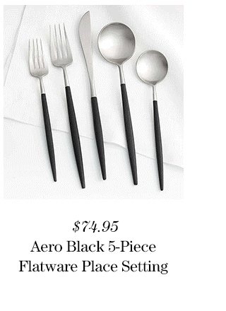 Aero black 5-piece flatware place setting