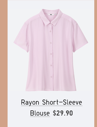 RAYON SHORT-SLEEVE BLOUSE $29.90