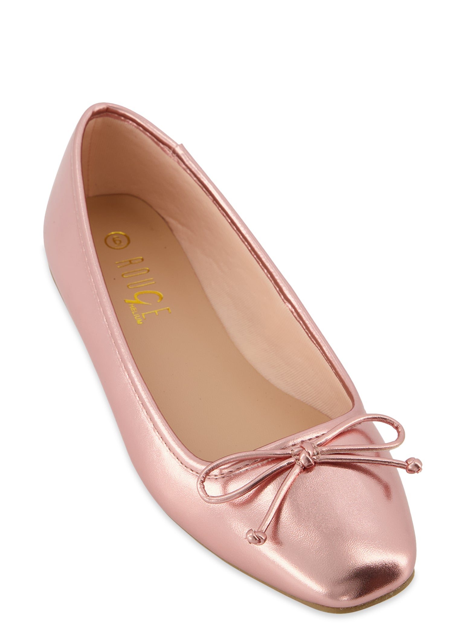 Square Toe Bow Tie Ballet Flats