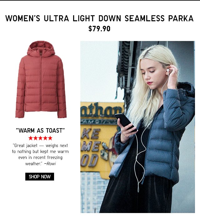 WOMEN’S ULTRA LIGHT DOWN SEAMLESS PARKA