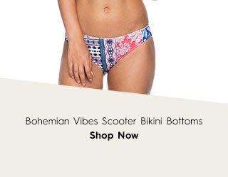 Silhouette 1 Bottom - Bohemian Vibes Scooter Bikini Bottoms