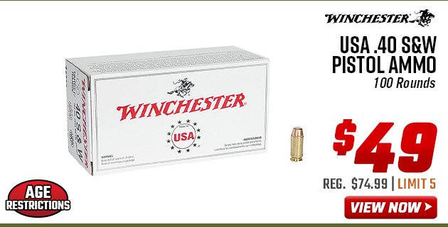 Winchester USA .40 S&W Pistol Ammo