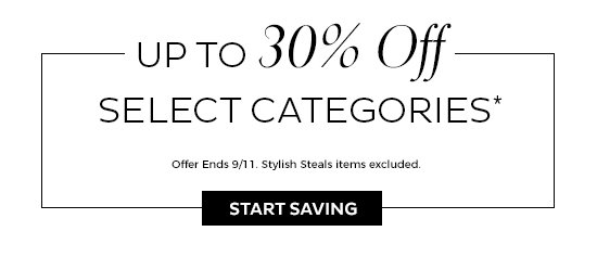 Up to 30% Off Select Categories