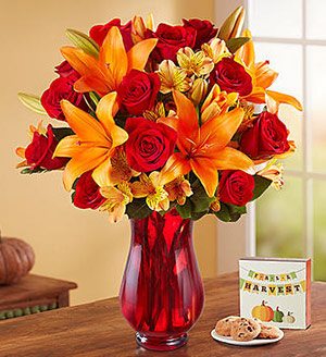 Elegant Autumn Rose & Lily Bouquet SHOP NOW 