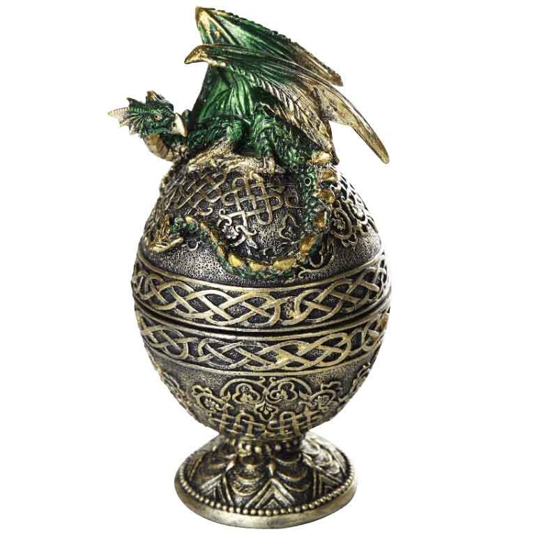 Image of Green Dragon Ornate Egg Trinket Box