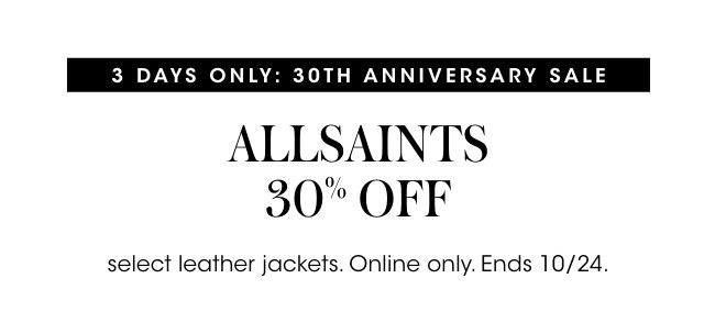 AllSaints: 30% Off select Leather Jackers