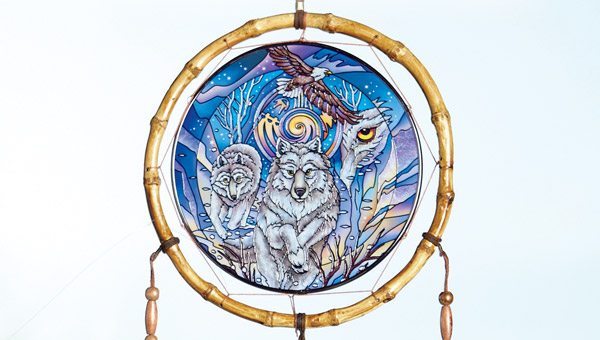 Stained Glass Wolves Dreamcatcher Top Pick only $59.99