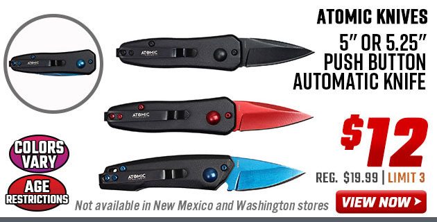 Atomic Knives 5'' or 5.25'' Push Button Automatic Knife