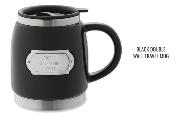 Black Double Wall Travel Mug