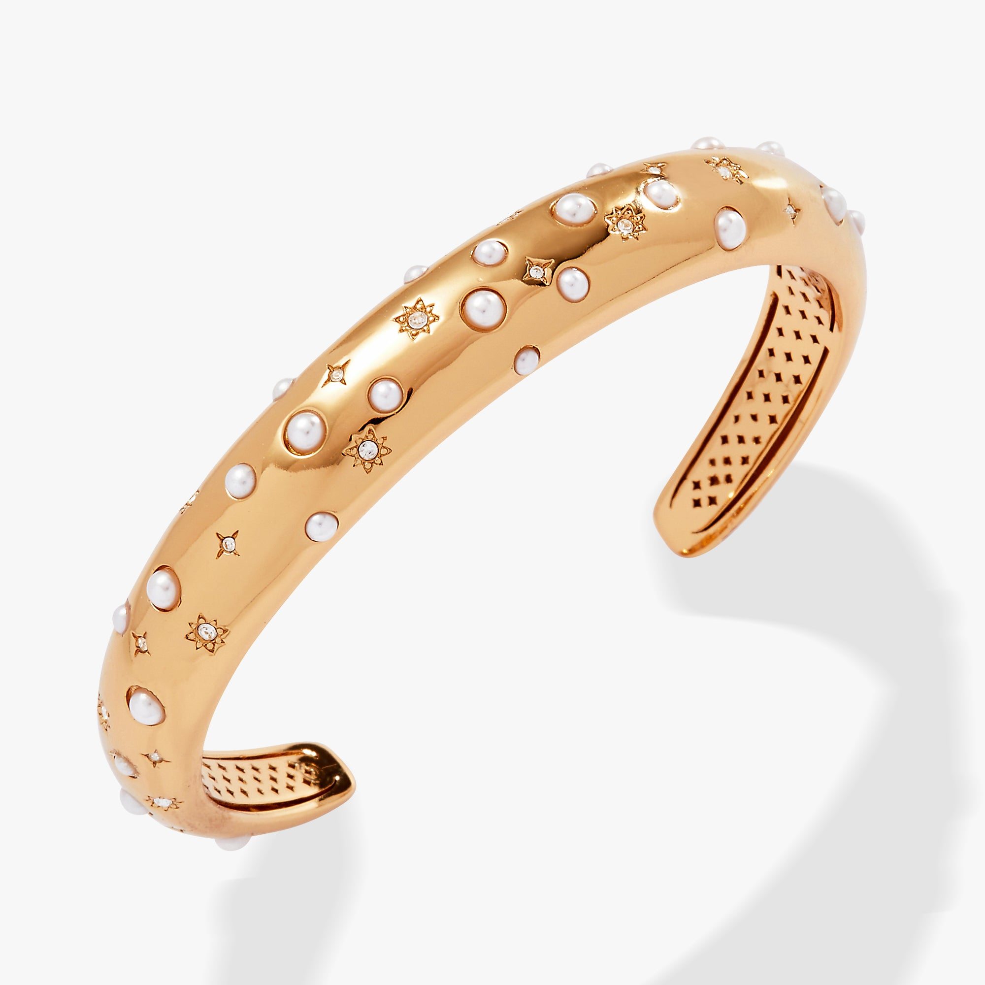 Image of Pearl and Crystal Cuff Bracelet