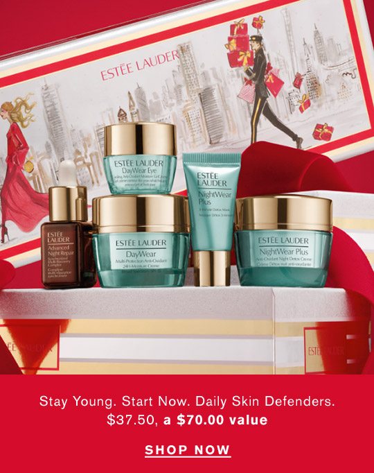 Stay Young. Start Now. Daily Skin Defenders. $37.50, a $70.00 value | SHOP NOW