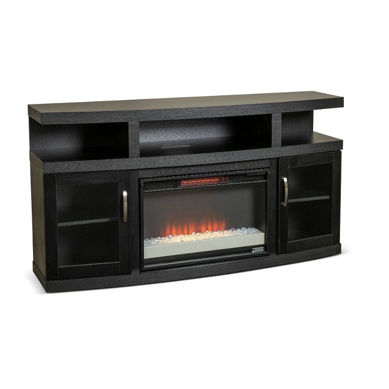 Cantilever Espresso 60 inch Fireplace TV Stand