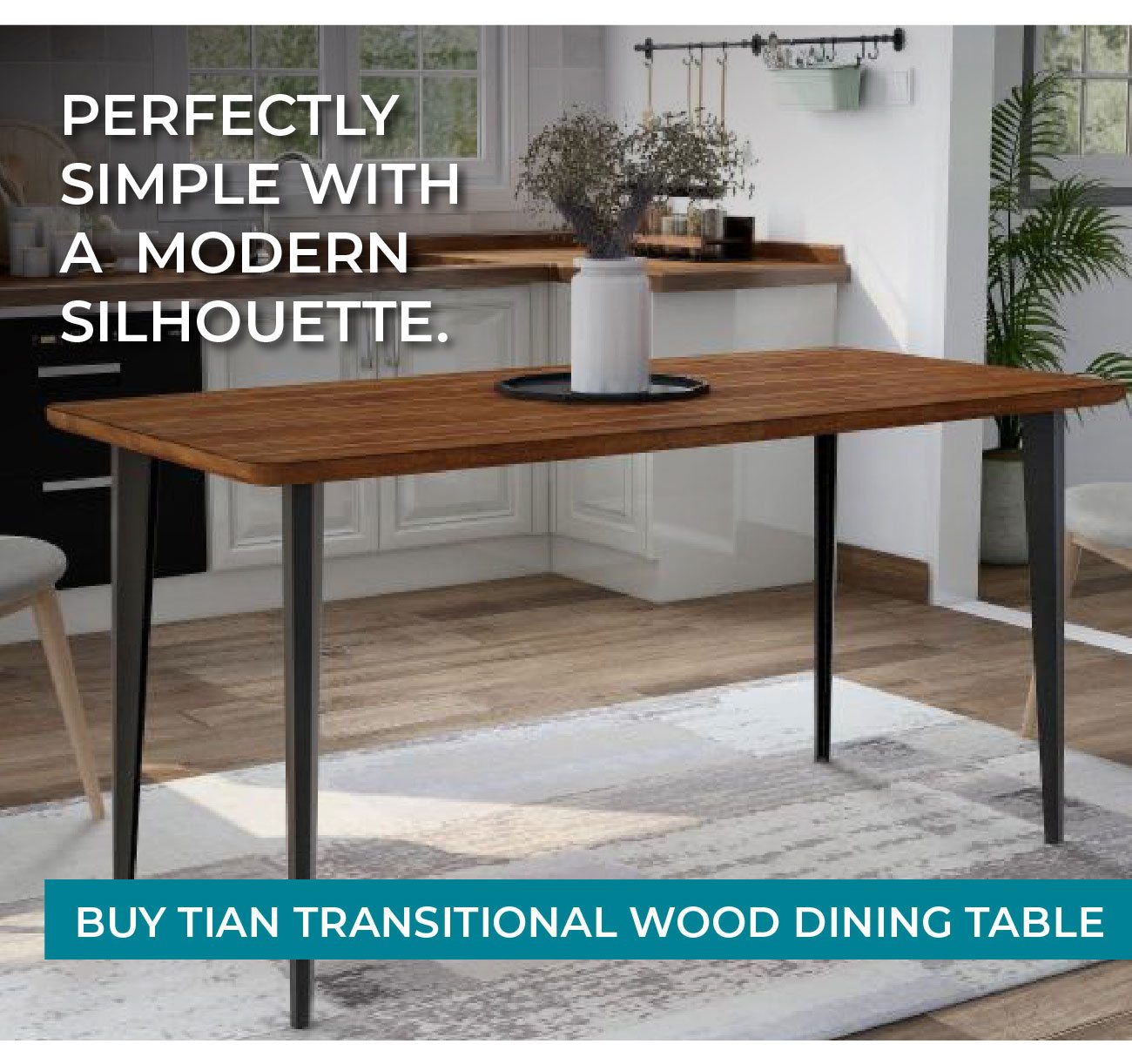 Tian Transitional Wood Dining Table