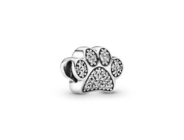 Sparkling Paw Print Charm