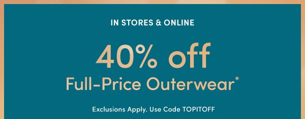 40% off outerwear