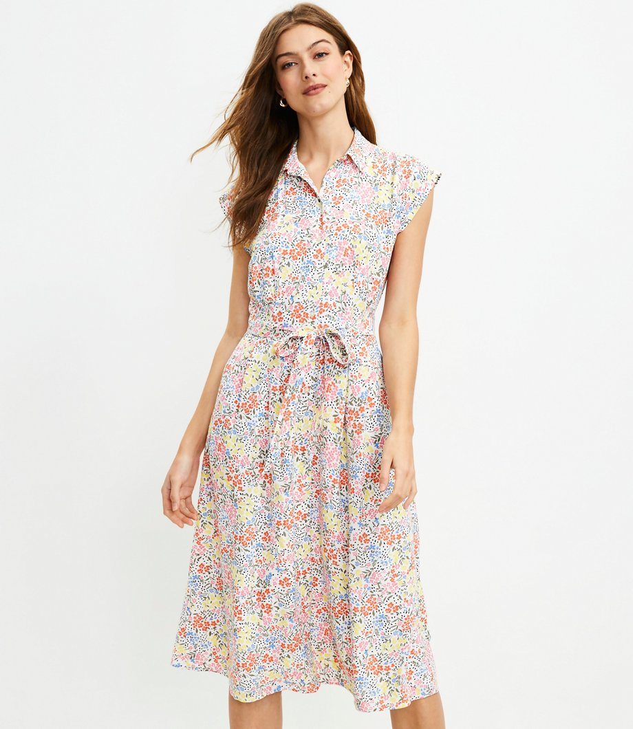 Floral Midi Pocket Shirtdress