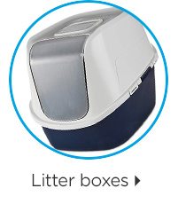 Litter boxes.