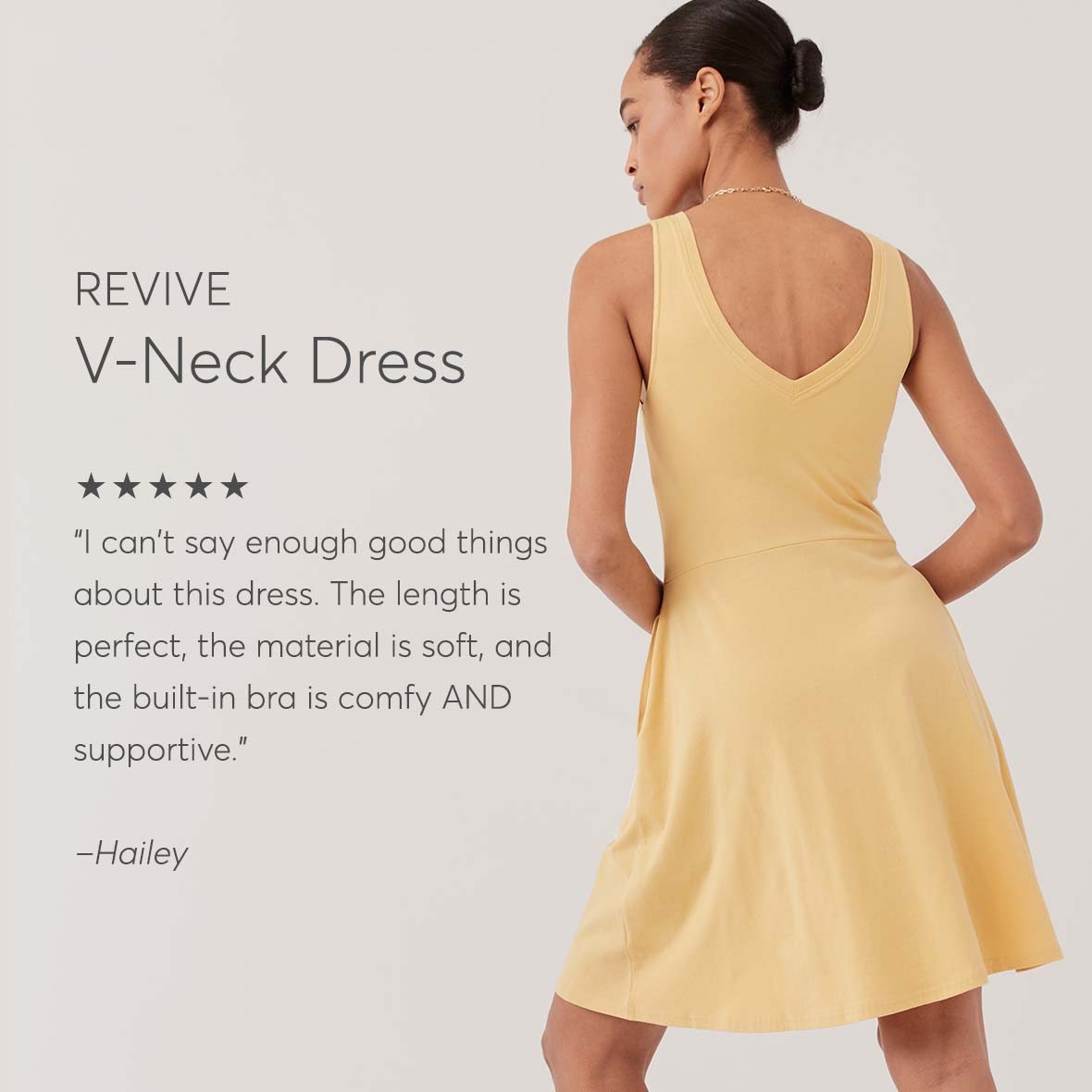 Revive V-Neck Tank Dress: I can't say enough good things about this dress. The length is perfect, the material is soft, and the built-in bra is comfy AND supportive.
