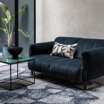 Black velvet quilted Vandelli sofa