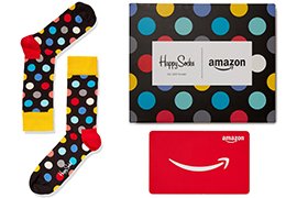 $100 Amazon.com Limited Edition Gift Card in Happy Socks Gift Box