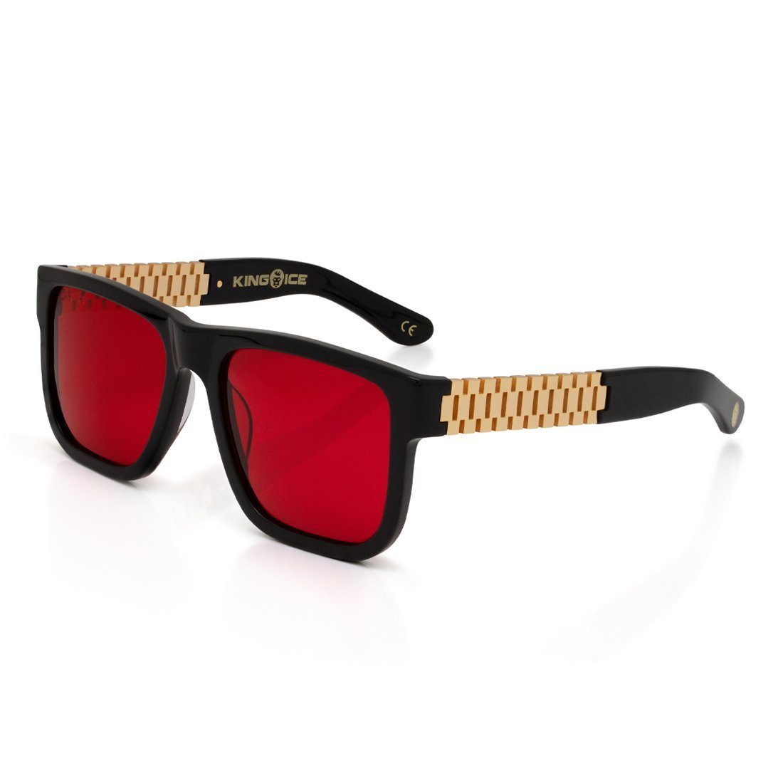 Image of Gold Link, Gloss Black & Red Tint Lenses
