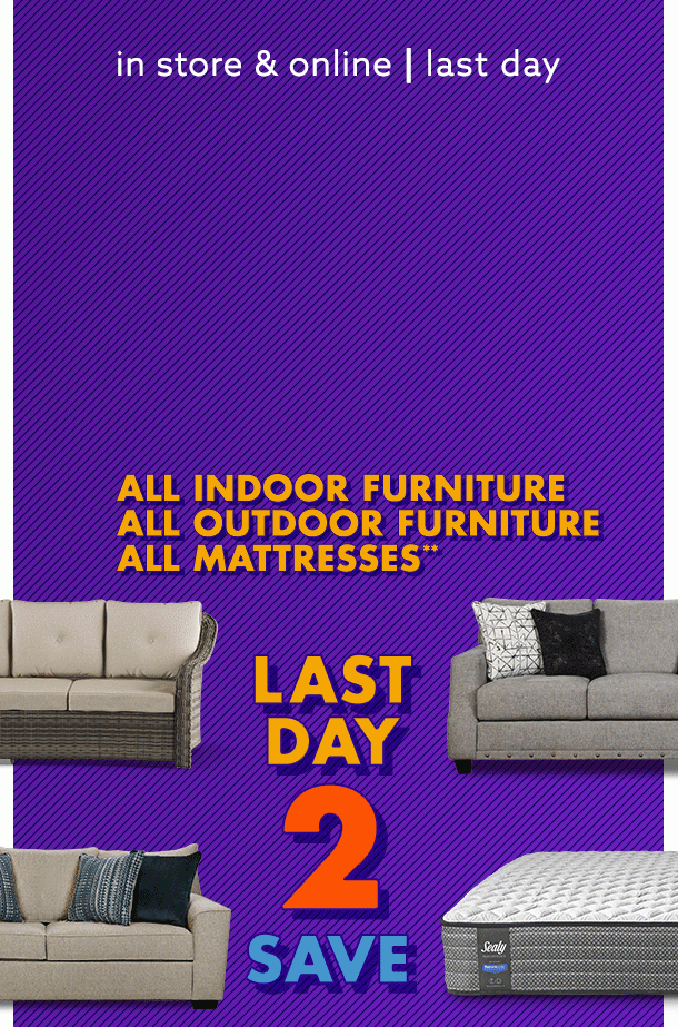 25% off all Furniture & Mattresses
