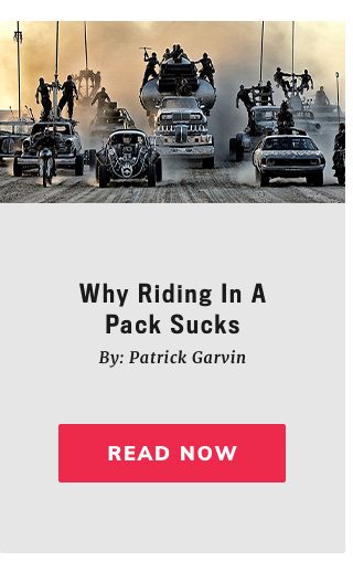 Why riding in a pack sucks 