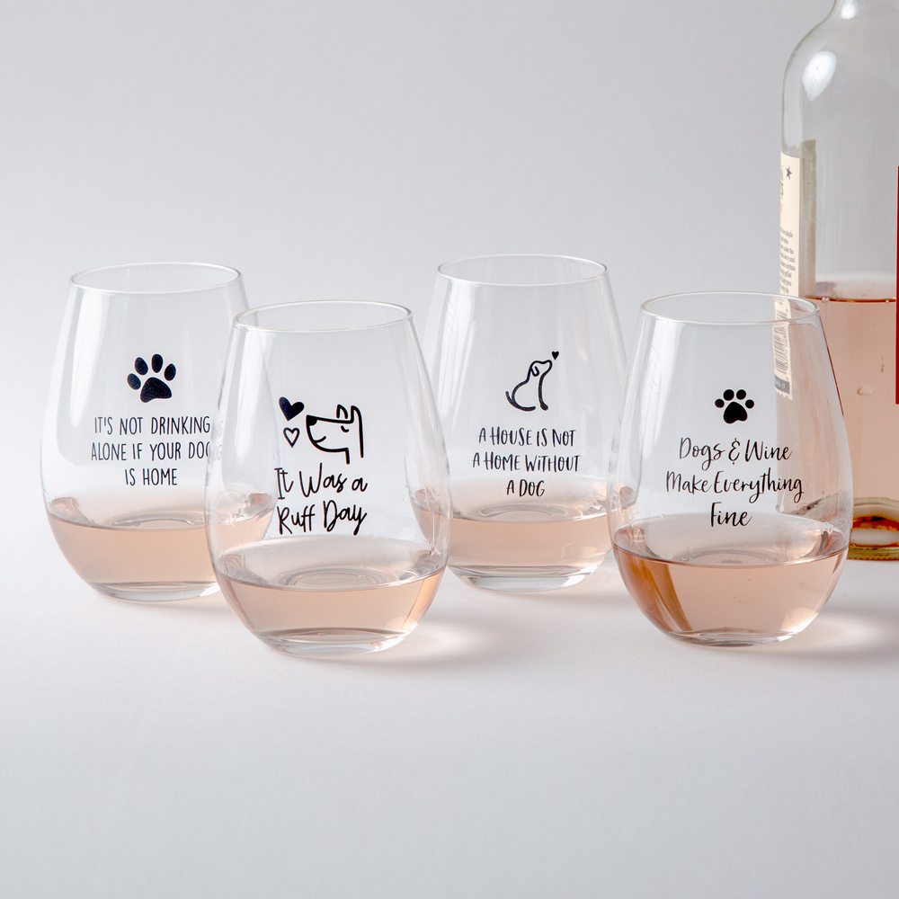 Image of Dogs ’n Wine Stemless Glass Gift Set