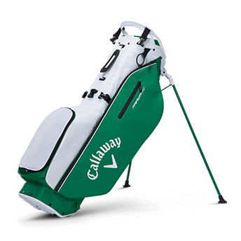 Green and White Fairway C Double Strap Stand Bag