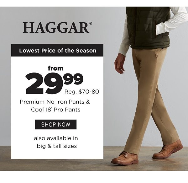 Hagger from 29.99 Prenium No Iron Pants & Cool 18 Pro Pants - Shop Now