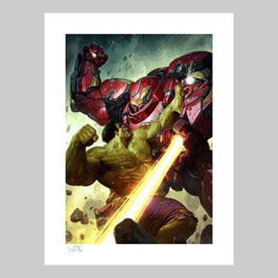 Hulk vs Hulkbuster Fine Art Print (Sideshow)