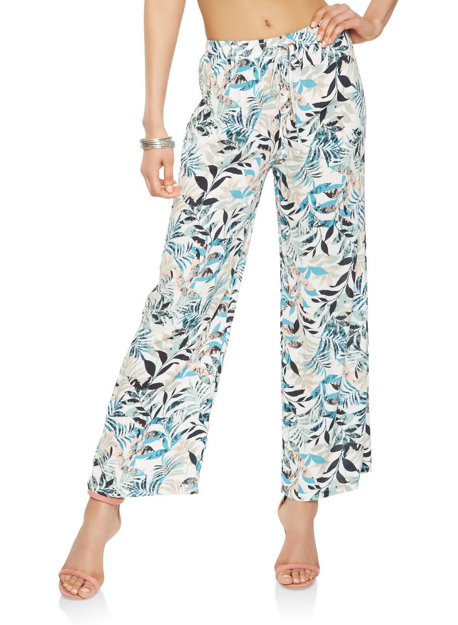 Tropical Print Palazzo Pants