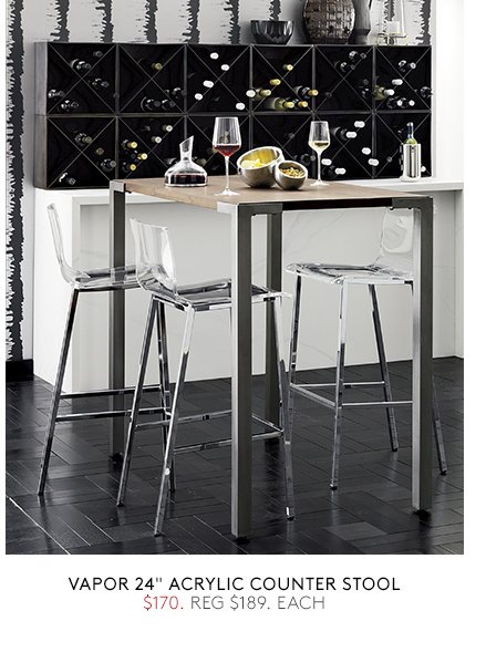 vapor 24'' acrylic counter stool