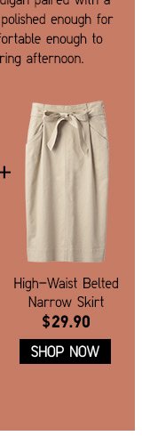 HIGH-WAISTED BELTED NARROW SKIRT - SHOP NOW
