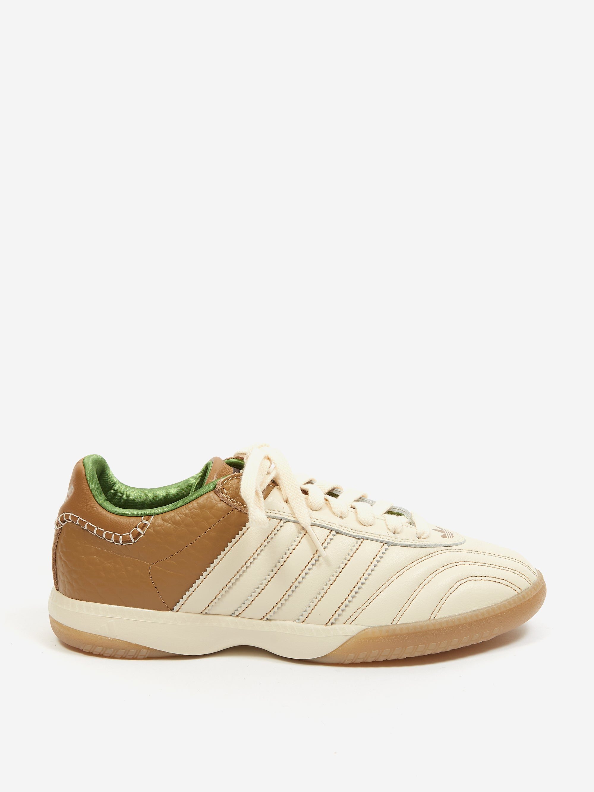 Image of Adidas x Wales Bonner Samba Millennium - Wonder White/ Raw Desert/Crew Green