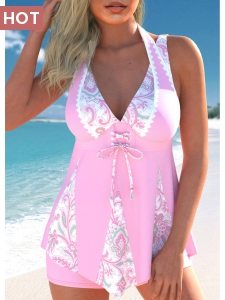 ROTITA Insert Pink Paisley Print Swimdress and Shorts