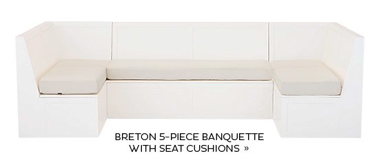 Breton 5-piece Banquette with Seat Cushions