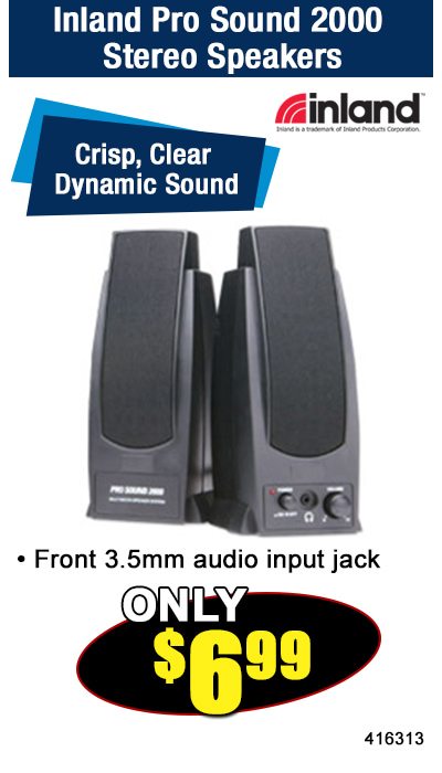 Inland Pro Sound 2000 Stereo Speakers