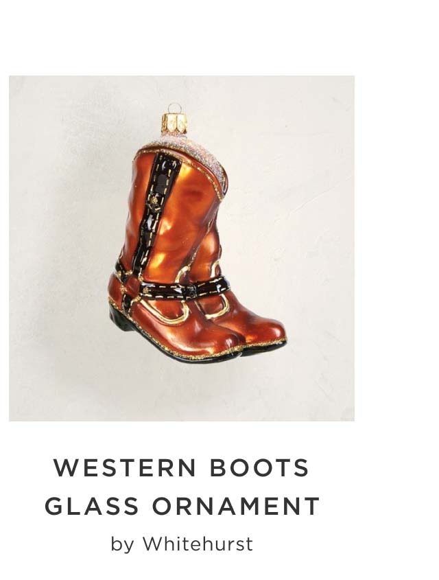 Western Boots Glass Ornament