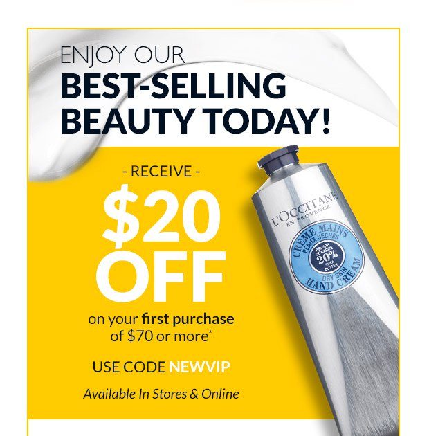 Enjoy $20 OFF On Your $70 Purchase* 
