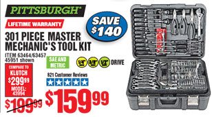  301 Pc Mechanic's Tool Set 