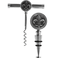 Fleur-de-Lis Corkscrew and Stopper Set