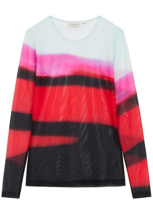 DRIES VAN NOTEN
Haste printed stretch-mesh top