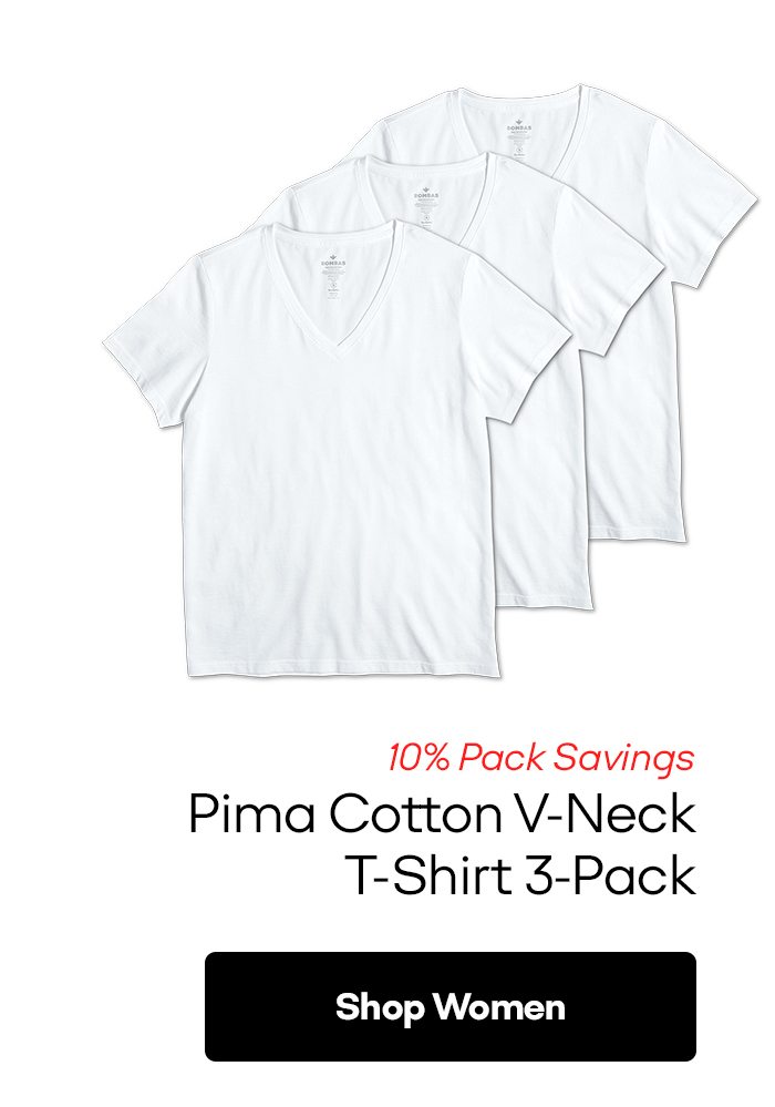 Pima Cotton V Neck T Shirt 3 Pack. [Shop Women]