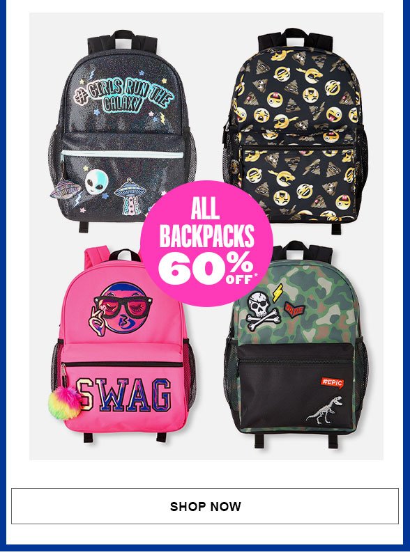 All Backpacks 60% Off