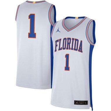 Jordan Brand #1 Florida Gators White Retro Limited Jersey