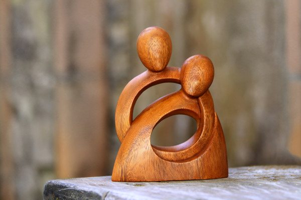 Wood Sculpture, 'Eternity of Love'