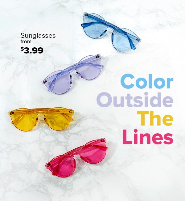 Sunglasses from $3.99