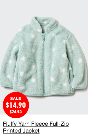 PDP9 - BABY FLUFFY YARN FLEECE FULL ZIP PRINTED JACKET